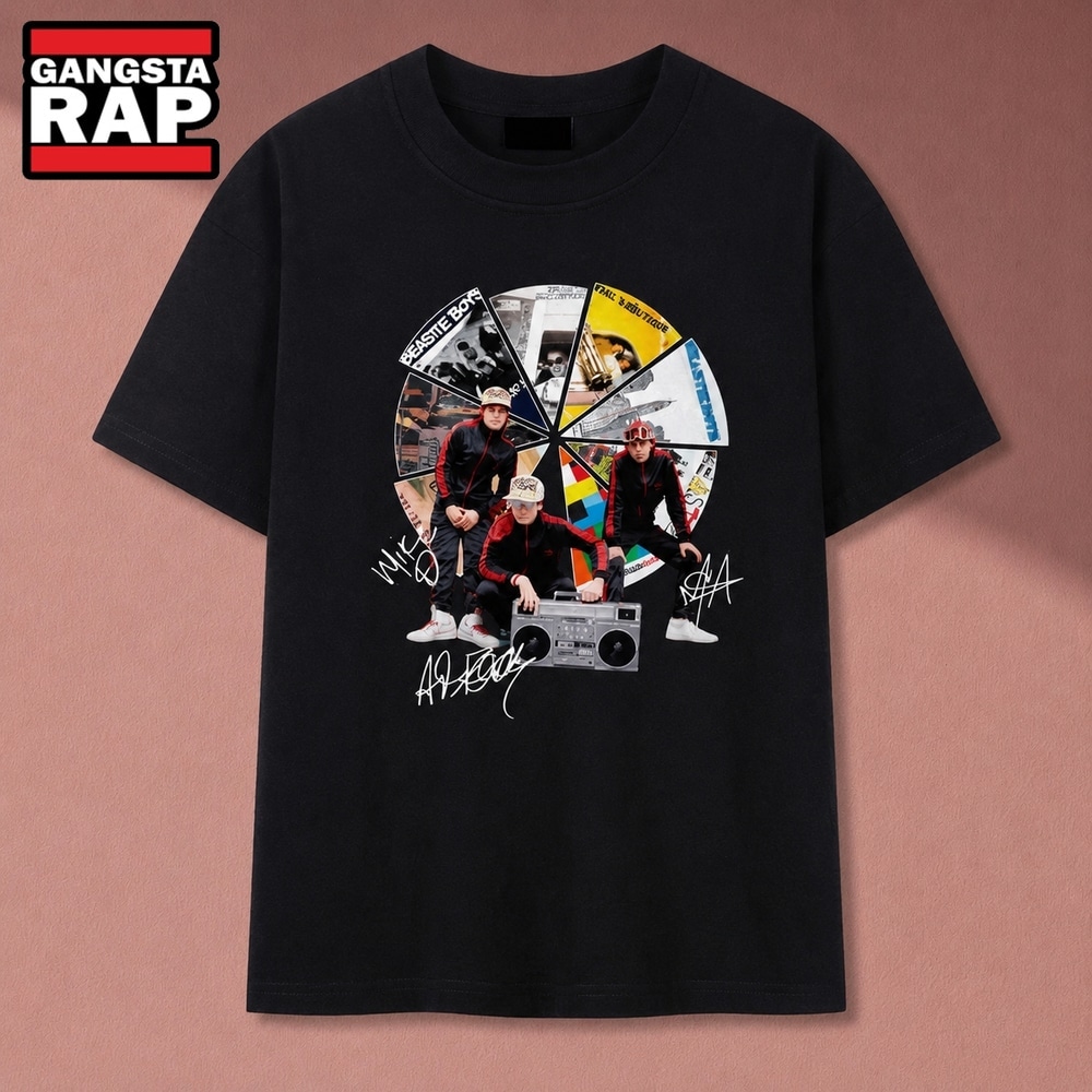 Beastie Boys Discography Wheel Signatures Hip Hop Graphic T Shirt , Music 2D Shirt Beastie Boys Discography Wheel Signatures Hip Hop Graphic T Shirt
