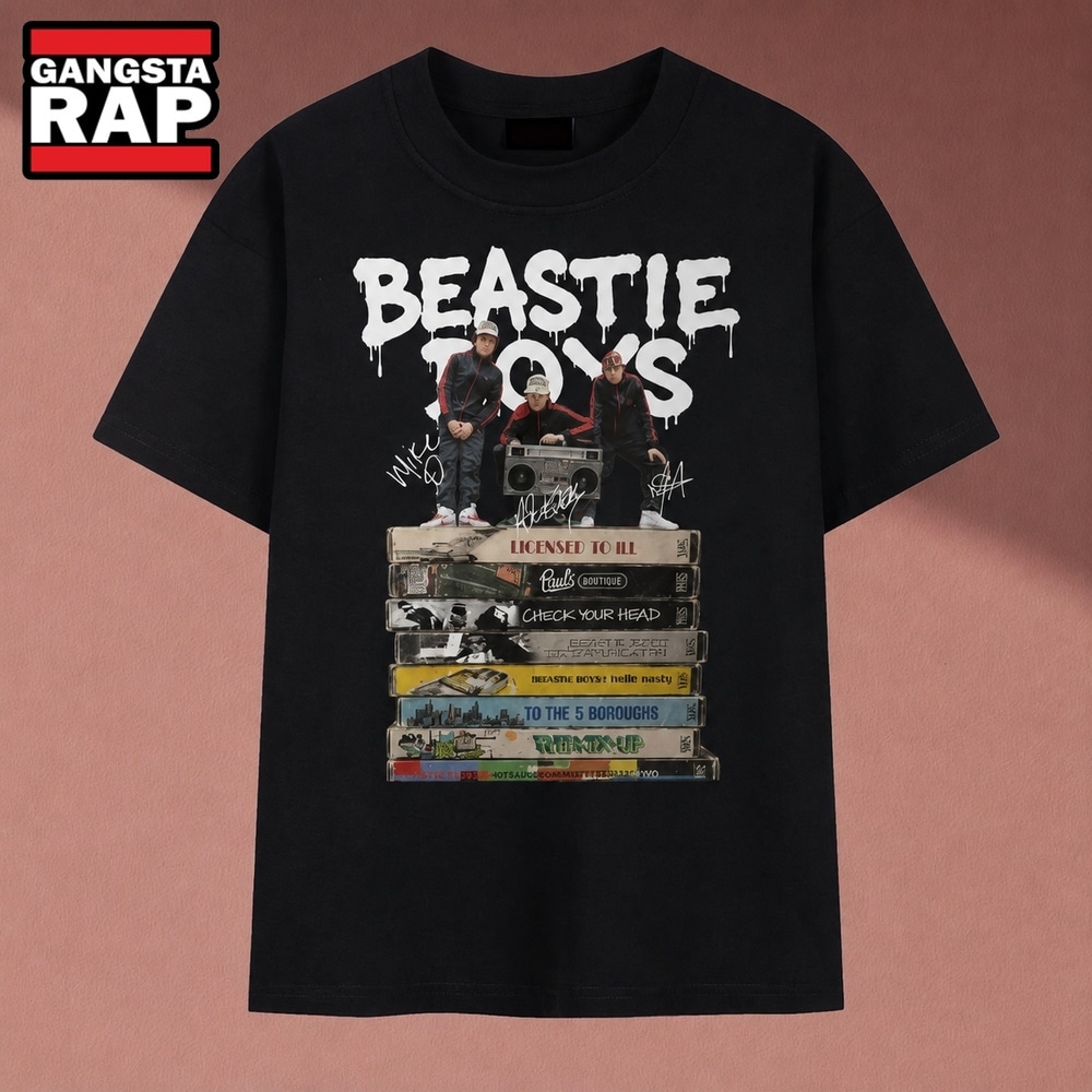 Beastie Boys Vintage Cassette Tape Stack Hip Hop Graphic T Shirt , Music 2D Shirt Beastie Boys Vintage Cassette Tape Stack Hip Hop Graphic T Shirt