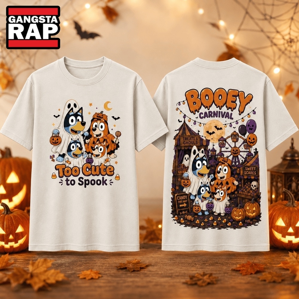 Bluey Family Halloween Too Cute to Spook, Booey Carnival 3D Shirt , Music Trending 3D Shirt Bluey Family Halloween Too Cute TO Spook Booey Carnival 3D Shirt