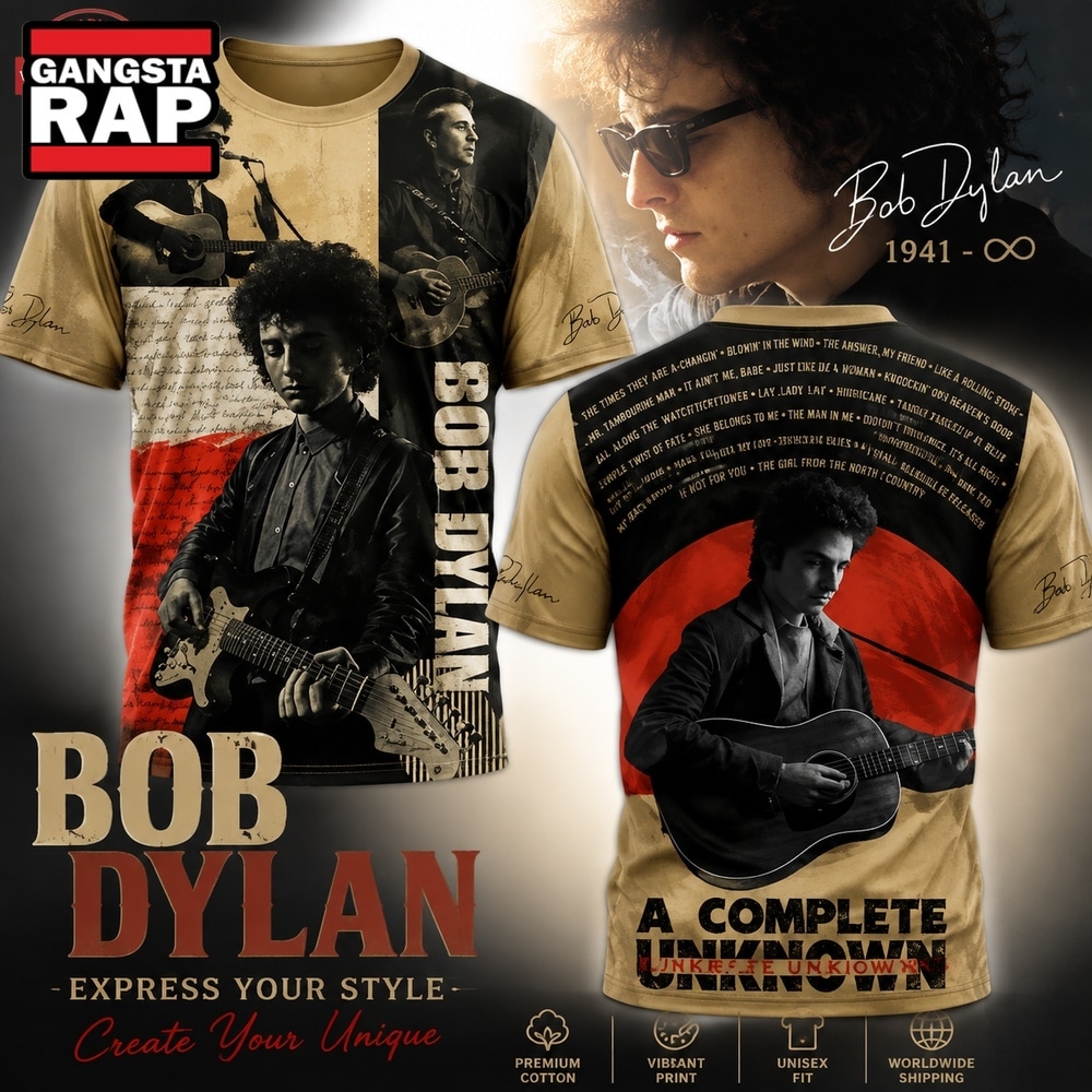 Bob Dylan A Complete Unknown Unisex 3D T Shirt , Music Trending 3D Shirt Bob Dylan A Complete Unknown Unisex 3D T Shirt