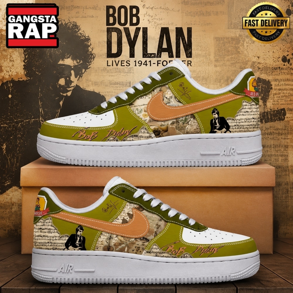 Bob Dylan Old Music Limited Edition Air Force 1 Shoes Running Sneakers Shoes , Music Trending Shoes Bob Dylan Old Music Limited Edition Air Force 1 Shoes Running Sneakers Shoes