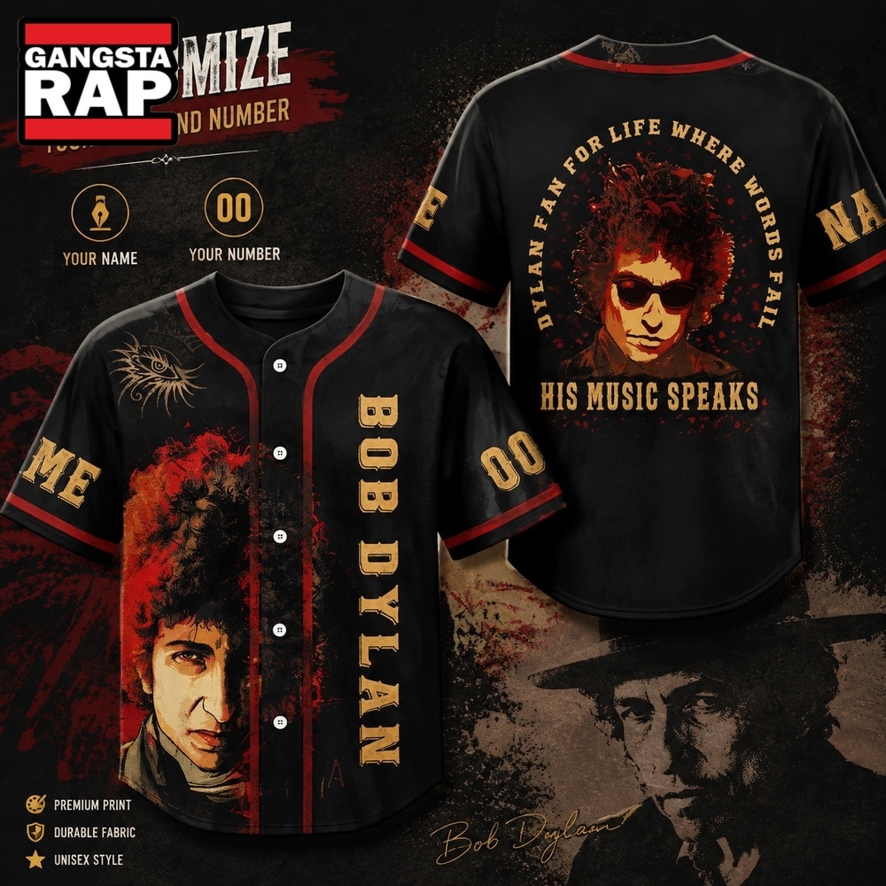 Bob Dylan Where Words Fail His Music Speaks Baseball Jersey , Music Fans Jersey Shirt Bob Dylan Where Words Fail His Music Speaks Baseball Jersey