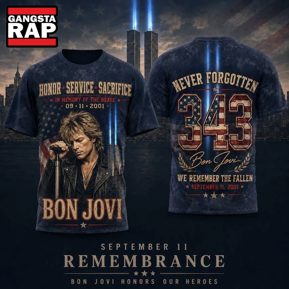 Bon Jovi 343 Tribute Twin Towers September 11 3D Shirt, Trending 3D Music Shirt Bon Jovi 343 Tribute Twin Towers September 11 3D Shirt, Trending 3D Music Shirt