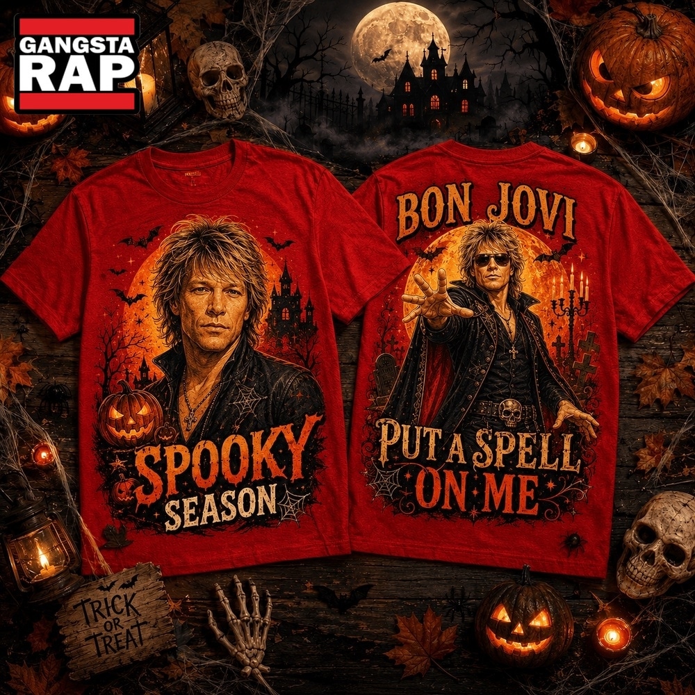 Bon Jovi Halloween Moon Vampire Portrait Spooky Season 3D Shirt , Music Trending 3D Shirt Bon Jovi Halloween Moon Vampire Portrait Spooky Season 3D Shirt