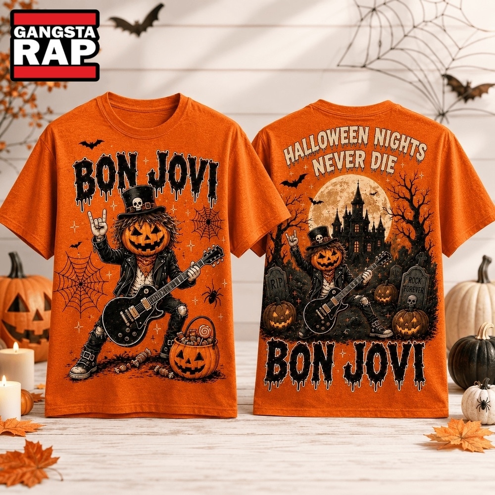 Bon Jovi Halloween Nights Never Die 3D Shirt , Music Trending 3D Shirt Bon Jovi Halloween Nights Never Die 3D Shirt
