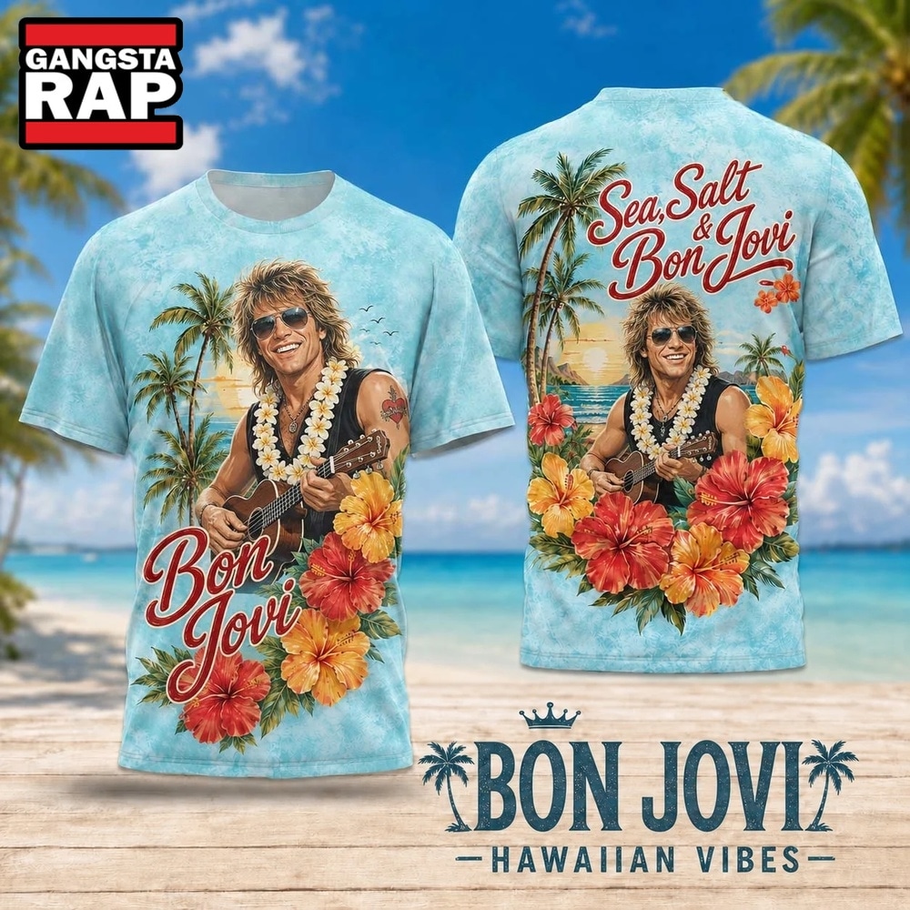 Bon Jovi Sea Salt Hawaiian Lei Floral 2026 3D Shirt , Trending 3D Music Shirt Bon Jovi Sea Salt Hawaiian Lei Floral 2026 3D Shirt