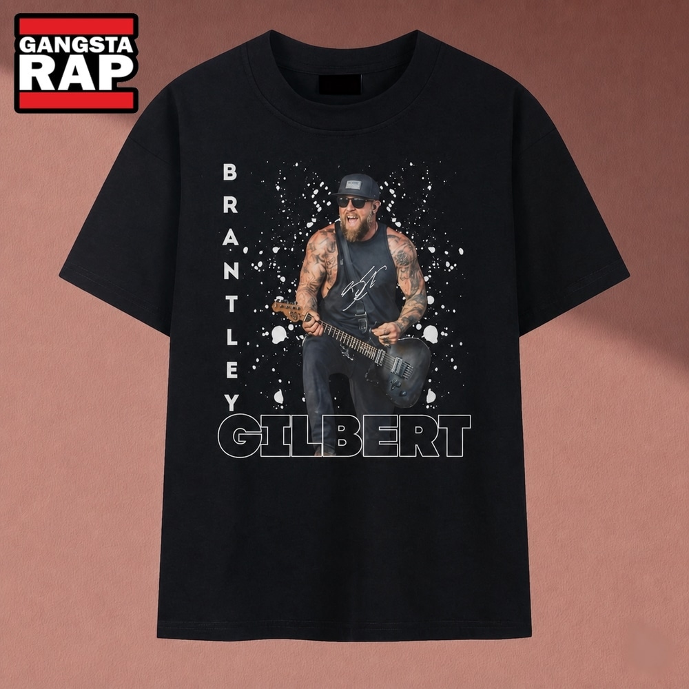 Brantley Gilbert Country Rock Guitar Photo Splatter T Shirt, Music 2D Shirt Brantley Gilbert Country Rock Guitar Photo Splatter T Shirt, Music 2D Shirt