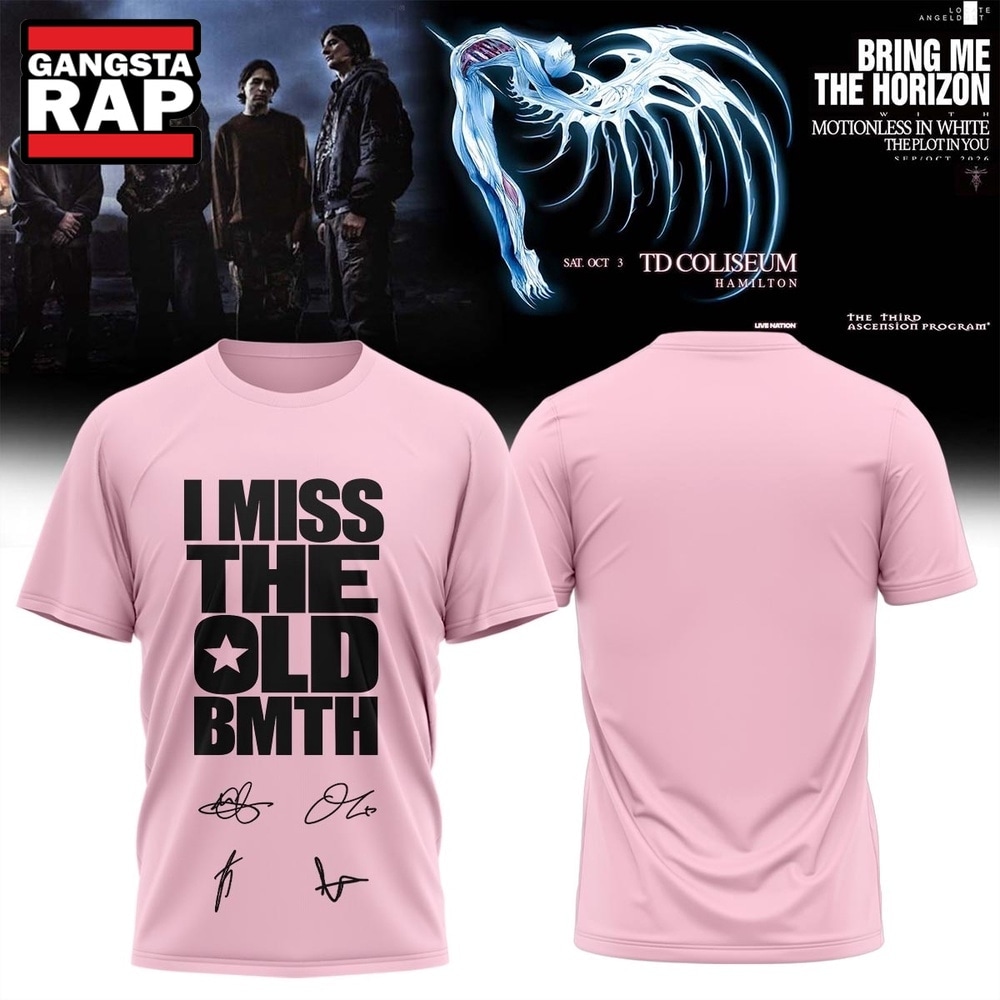 Bring Me the Horizon Music Signature 2026 Pink Design T Shirt, Trending 3D Music Shirt Bring ME The Horizon Music Signature 2026 Pink Design T Shirt