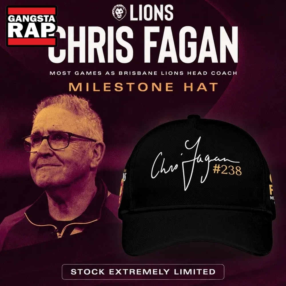 Brisbane Lions Chris Fagan Milestone Signature 2026 Black Cap , Trending Baseball Cap Brisbane Lions Chris Fagan Milestone Signature 2026 Black Cap