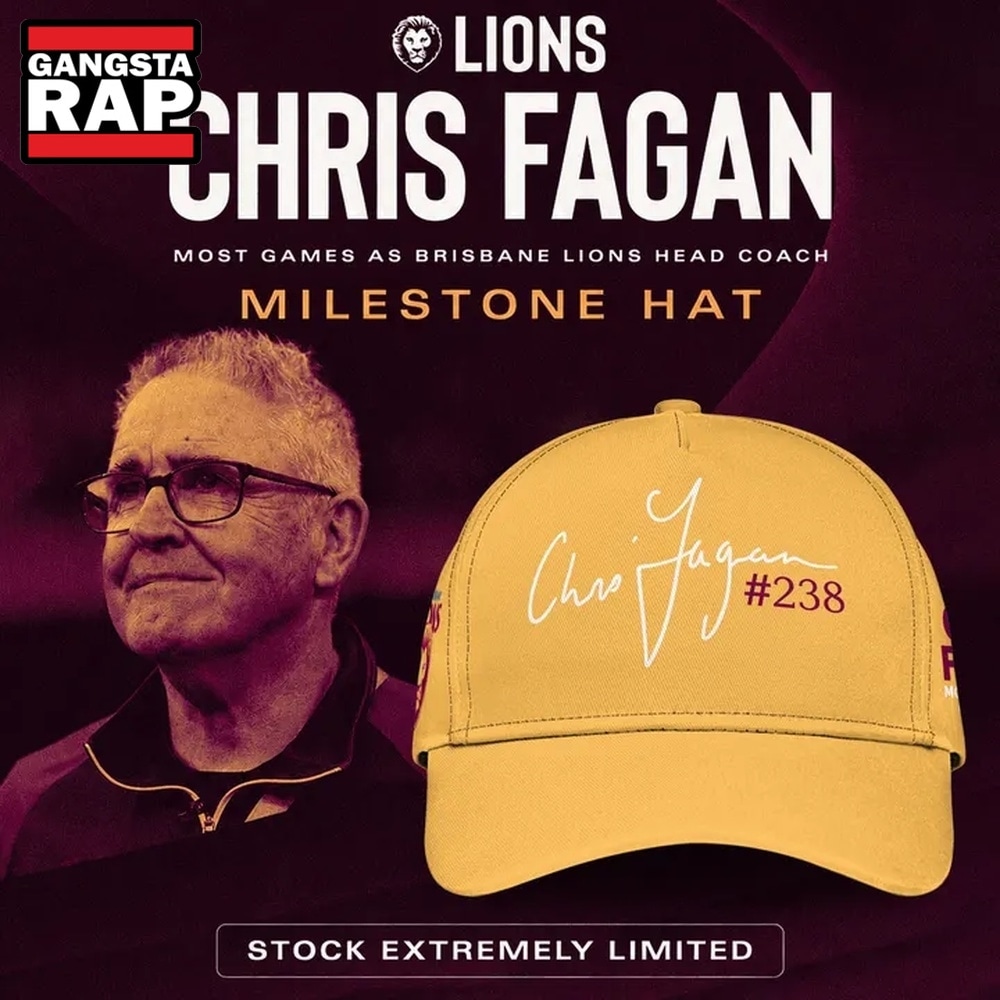 Brisbane Lions Chris Fagan Milestone Signature 2026 Gold Cap , Trending Baseball Cap Brisbane Lions Chris Fagan Milestone Signature 2026 Gold Cap