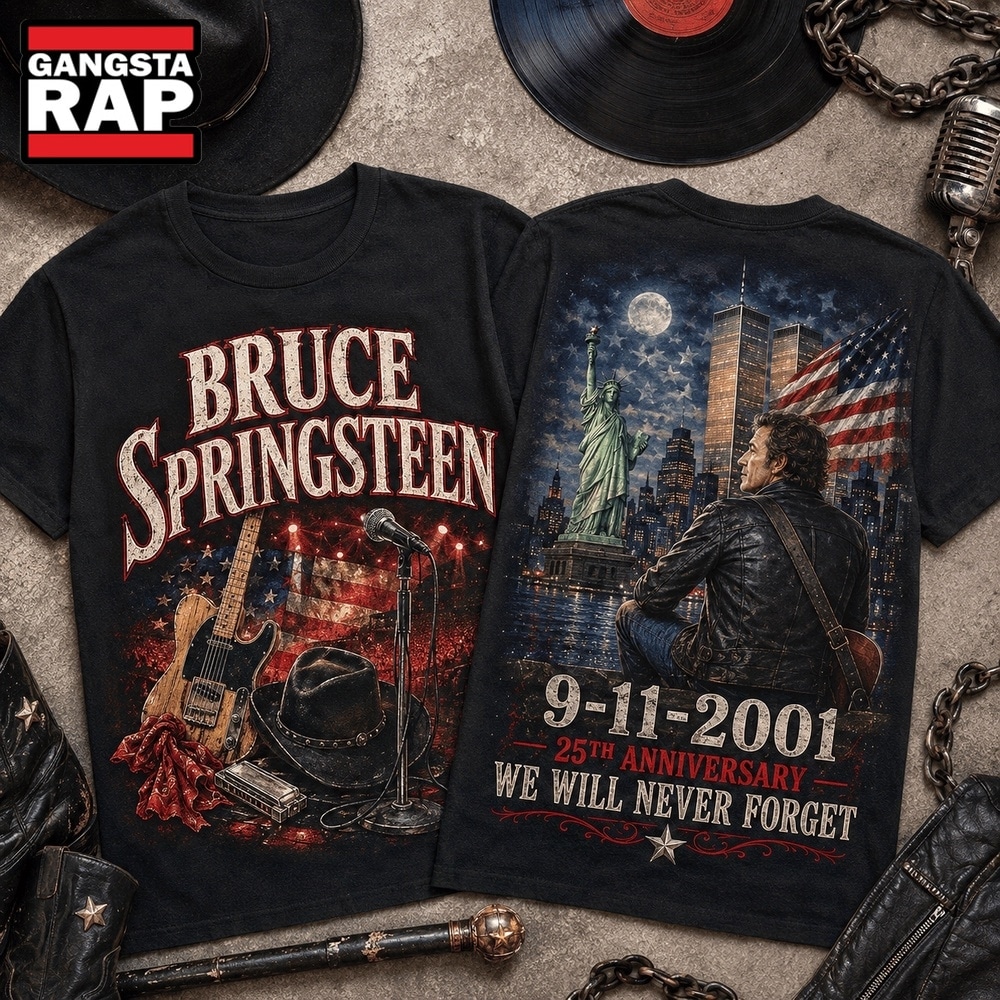 Bruce Springsteen 911 Memorial 25th Anniversary 3D Shirt , Trending 3D Music Shirt Bruce Springsteen 911 Memorial 25th Anniversary 3D Shirt