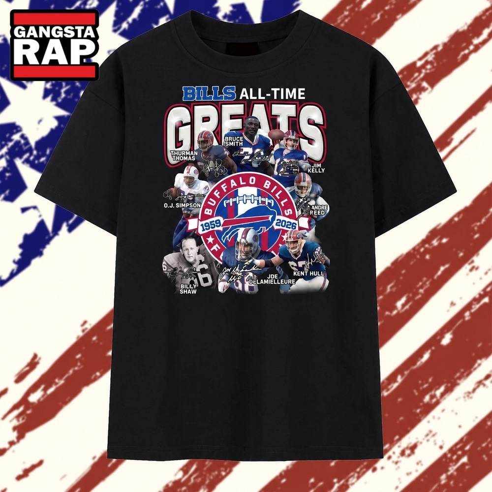 Buffalo Bills All Time Greats 1959 2026 Signatures Legends T Shirt, Trending 2D Shirt Buffalo Bills All Time Greats 1959 2026 Signatures Legends T Shirt, Trending 2D Shirt