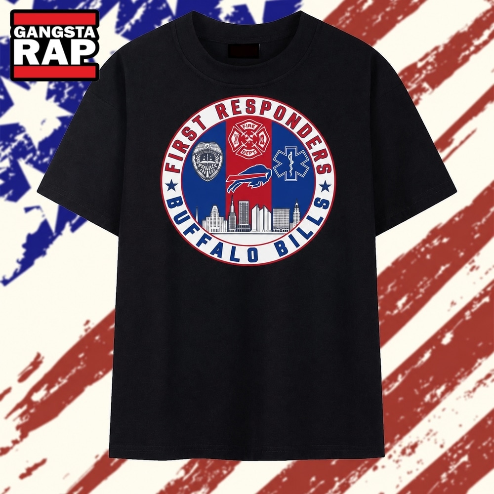 Buffalo Bills First Responders Police Fire Dept EMS Skyline T Shirt, Trending 2D Shirt Buffalo Bills First Responders Police Fire Dept Ems Skyline T Shirt