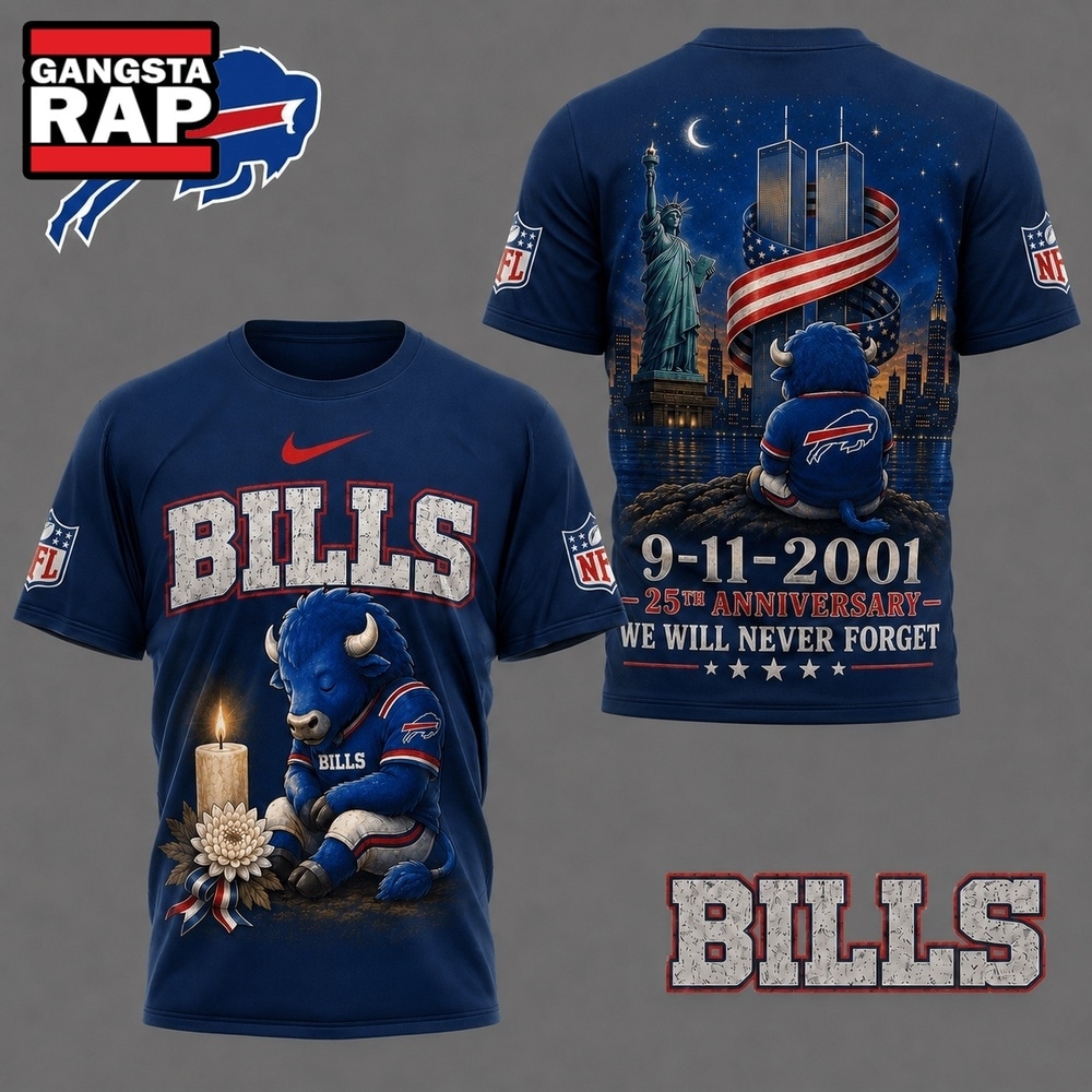 Buffalo Bills NFL 9 11 25th Anniversary Never Forget Memorial 3D T Shirt, Football New Design Shirt Buffalo Bills Nfl 9 11 25th Anniversary Never Forget Memorial 3D T Shirt