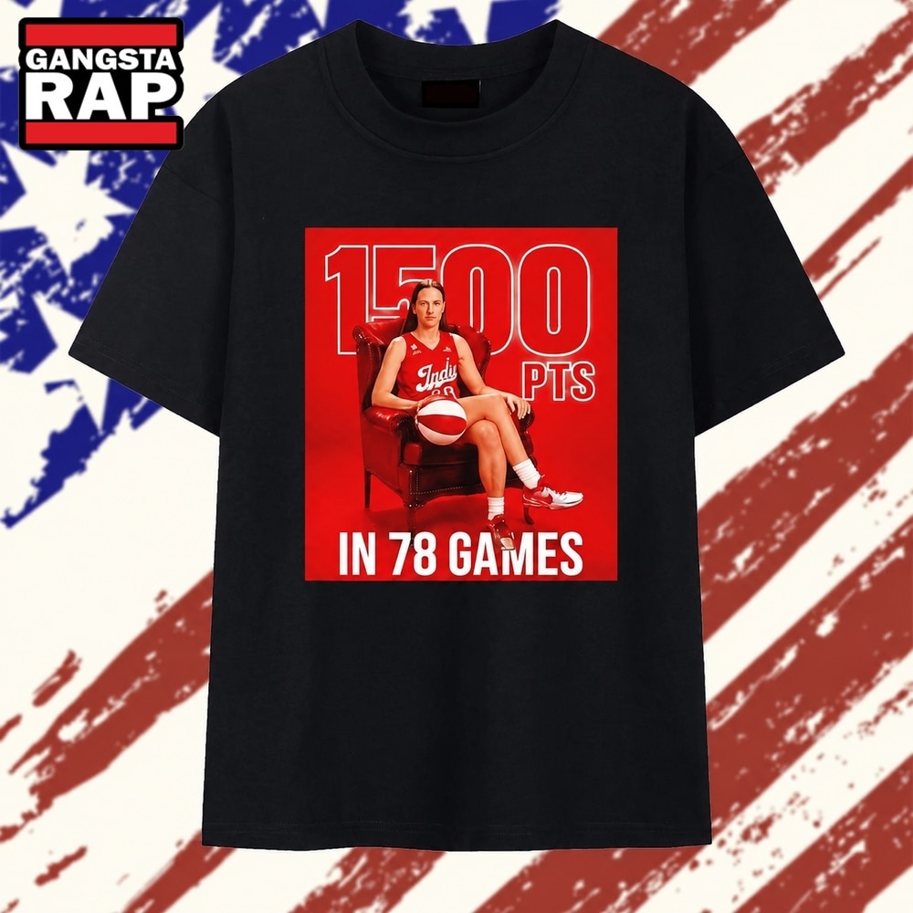 Caitlin Clark Indiana Fever 1500 Points in 78 Games T Shirt , Vintage Trending Shirt Caitlin Clark Indiana Fever 1500 Points IN 78 Games T Shirt