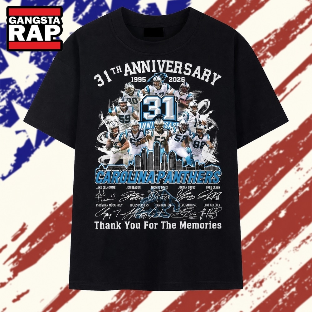 Carolina Panthers 31st Anniversary 1995 2026 Legends Signatures T Shirt, Trending 2D Shirt Carolina Panthers 31st Anniversary 1995 2026 Legends Signatures T Shirt, Trending 2D Shirt