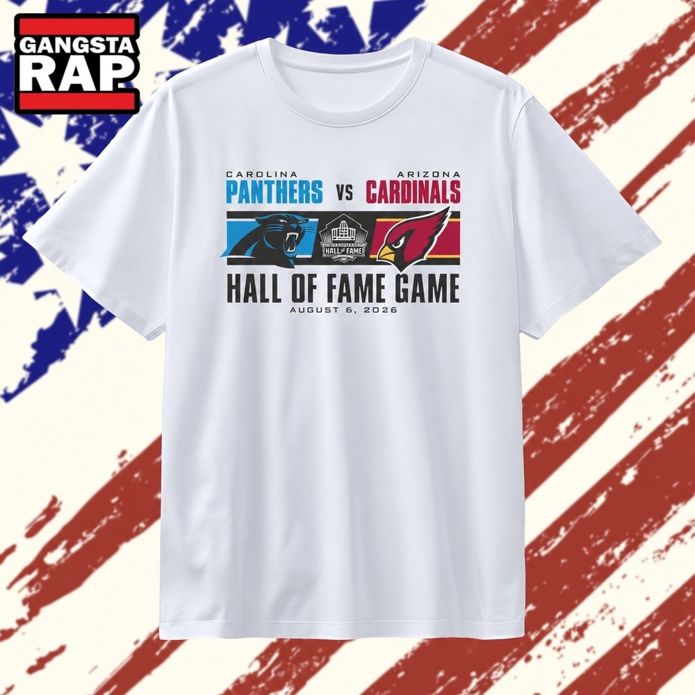 Carolina Panthers Vs Arizona Cardinals 2026 Hall of Fame Game Dueling Logo T Shirt , Vintage Trending Shirt Carolina Panthers Vs Arizona Cardinals 2026 Hall of Fame Game Dueling Logo T Shirt , Vintage Trending Shirt