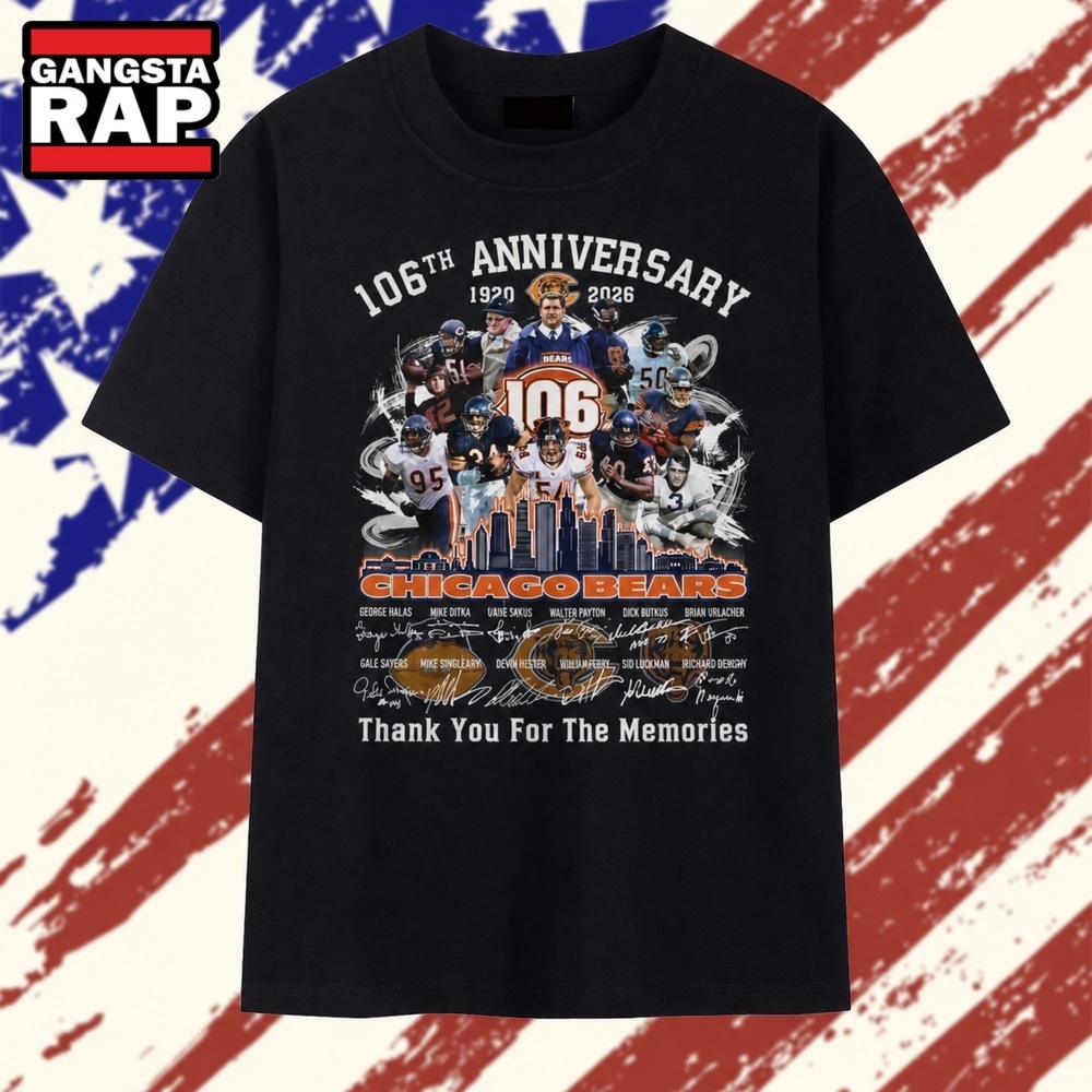 Chicago Bears 106th Anniversary 1920 2026 Legends Signatures T Shirt, Trending 2D Shirt Chicago Bears 106th Anniversary 1920 2026 Legends Signatures T Shirt, Trending 2D Shirt