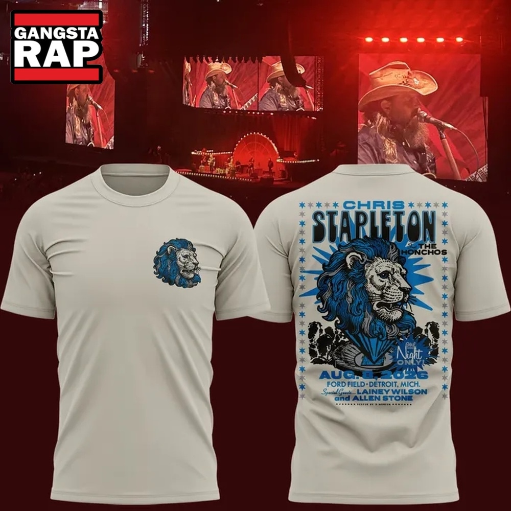 Chris Stapleton Show Detroit, MI 2026 Limited Edition 3D Shirt , Music Trending 3D Shirt Chris Stapleton Show Detroit MI 2026 Limited Edition 3D Shirt