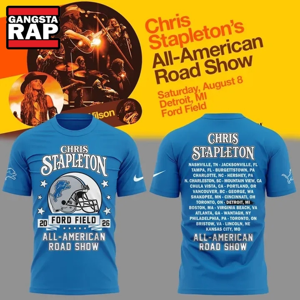Chris Stapleton Show Detroit, MI 2026 T Shirt , Music Trending 3D Shirt Chris Stapleton Show Detroit MI 2026 T Shirt