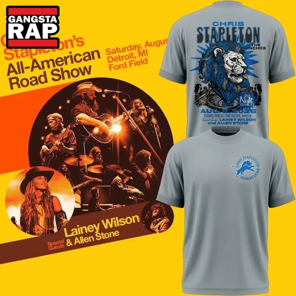 Chris Stapleton Show x Detroit Lions 2026 T Shirt , Music Trend Shirt Chris Stapleton Show X Detroit Lions 2026 T Shirt