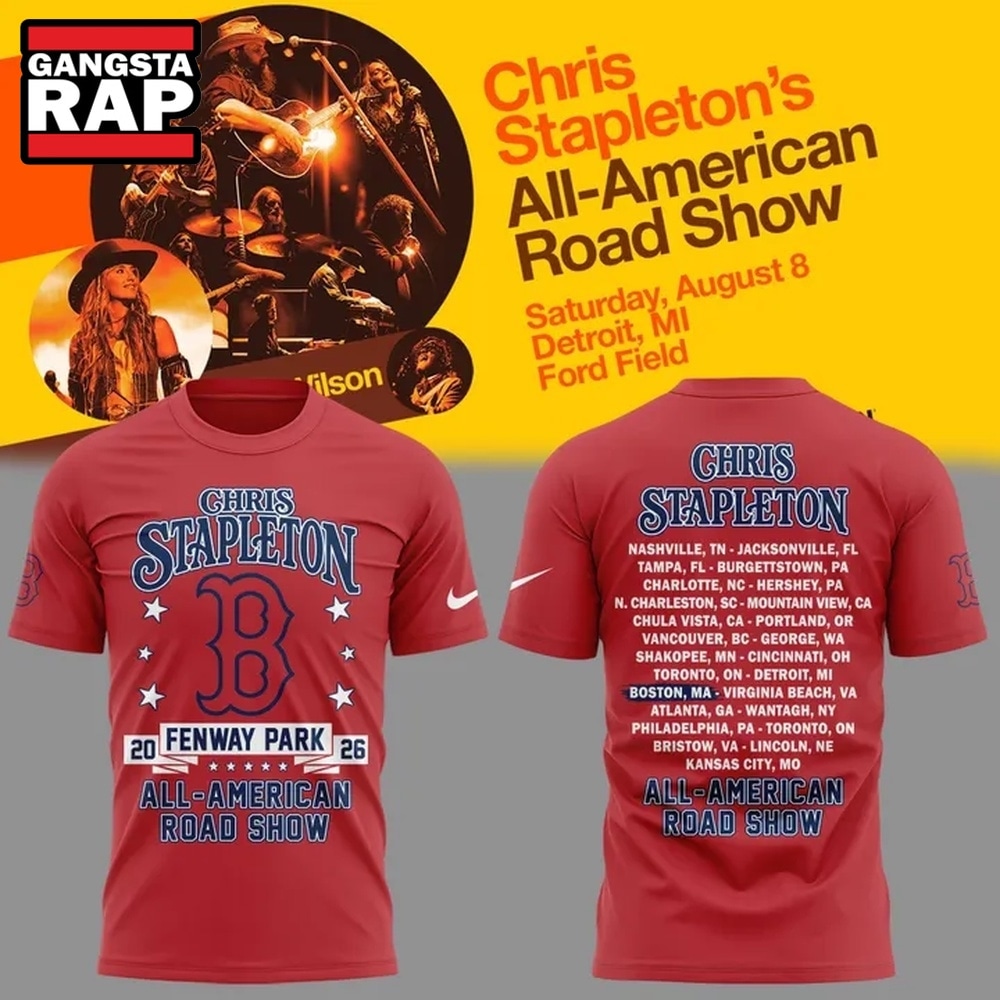 Chris Stapleton x Boston Red Sox All American Road Show 2026 T Shirt , Trending 3D Music Shirt Chris Stapleton x Boston Red Sox All American Road Show 2026 T Shirt , Trending 3D Music Shirt