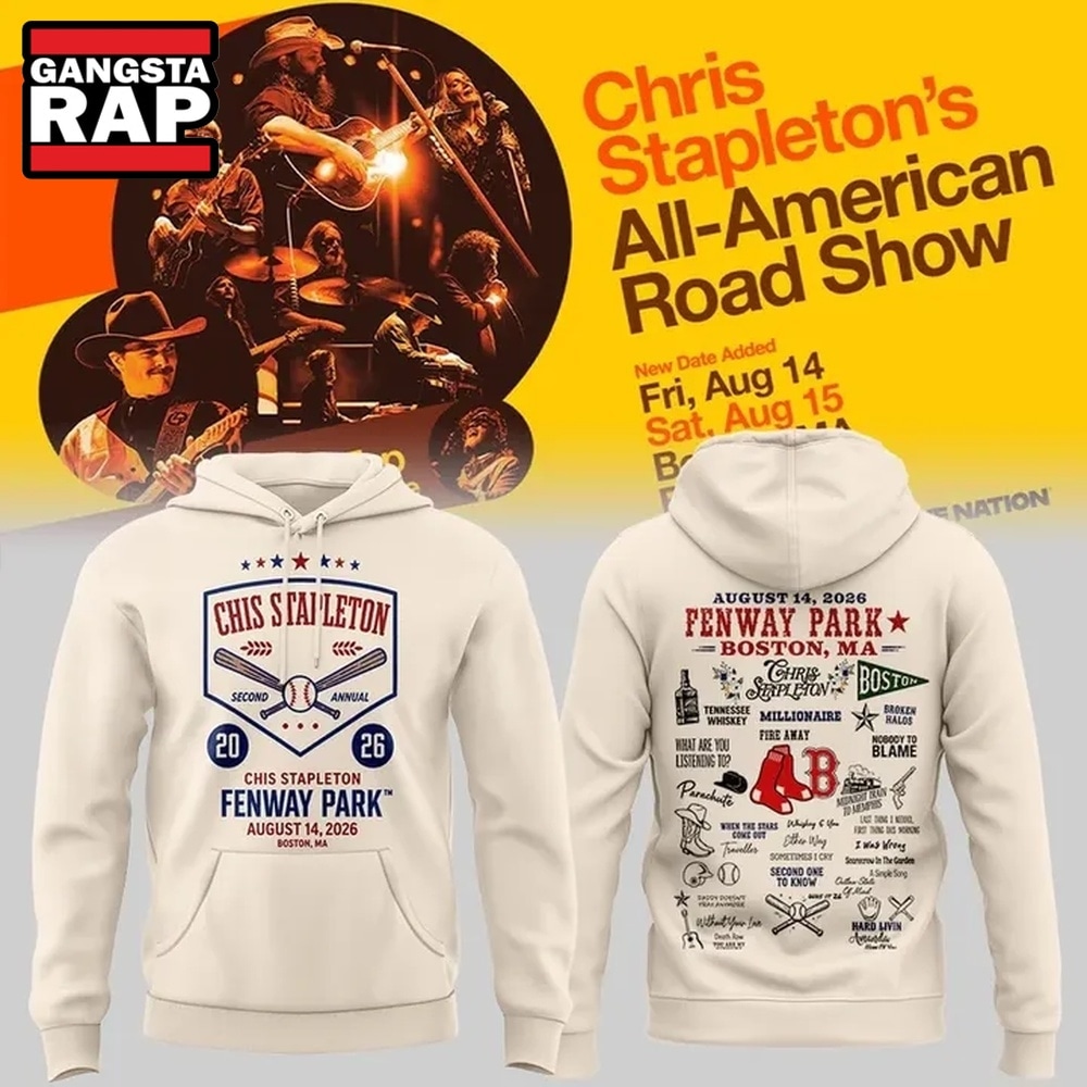 Chris Stapleton x Fenway Park All American Road Show 2026 Hoodie , Trending 3D Music Shirt Chris Stapleton X Fenway Park All American Road Show 2026 Hoodie