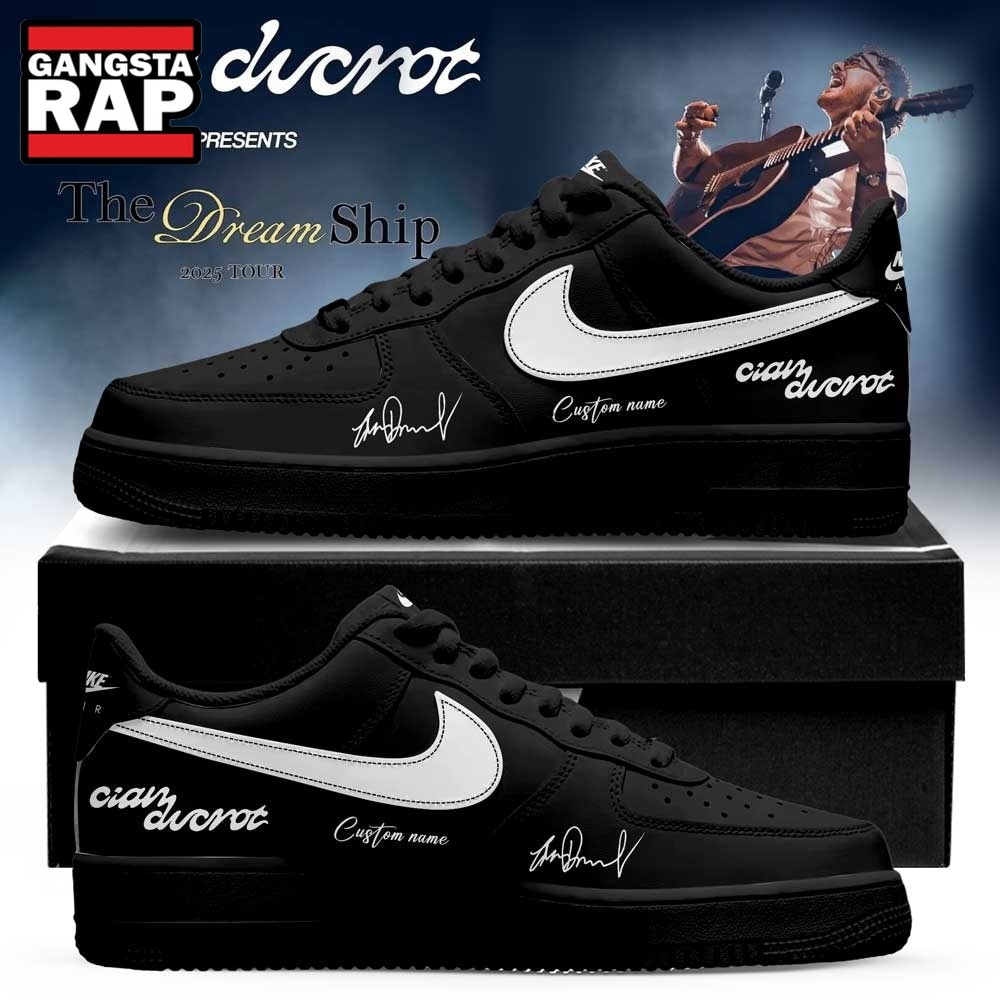 Cian Ducrot The Dream Ship Tour 2026 Signature Black Air Force 1 Shoes , Music Trending Shoes Cian Ducrot The Dream Ship Tour 2026 Signature Black Air Force 1 Shoes