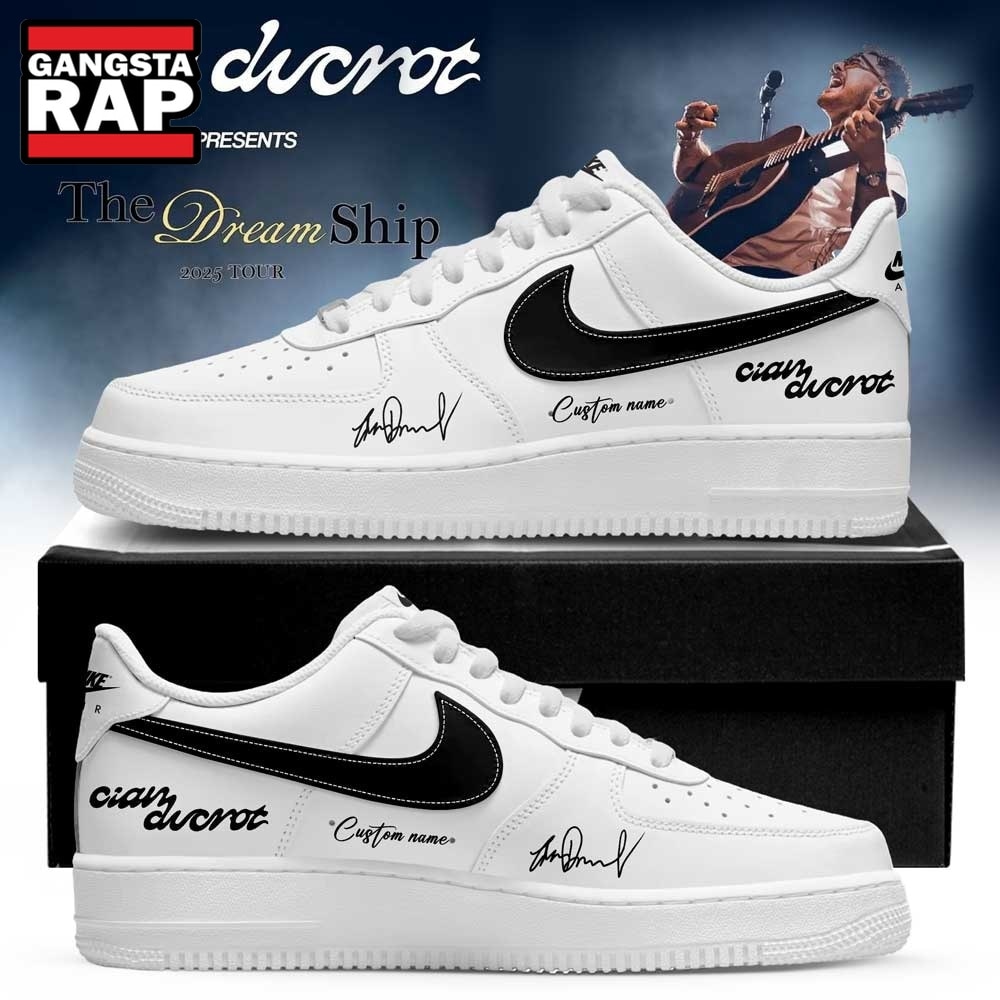 Cian Ducrot The Dream Ship Tour 2026 Signature White Air Force 1 Shoes , Music Trending Shoes Cian Ducrot The Dream Ship Tour 2026 Signature White Air Force 1 Shoes