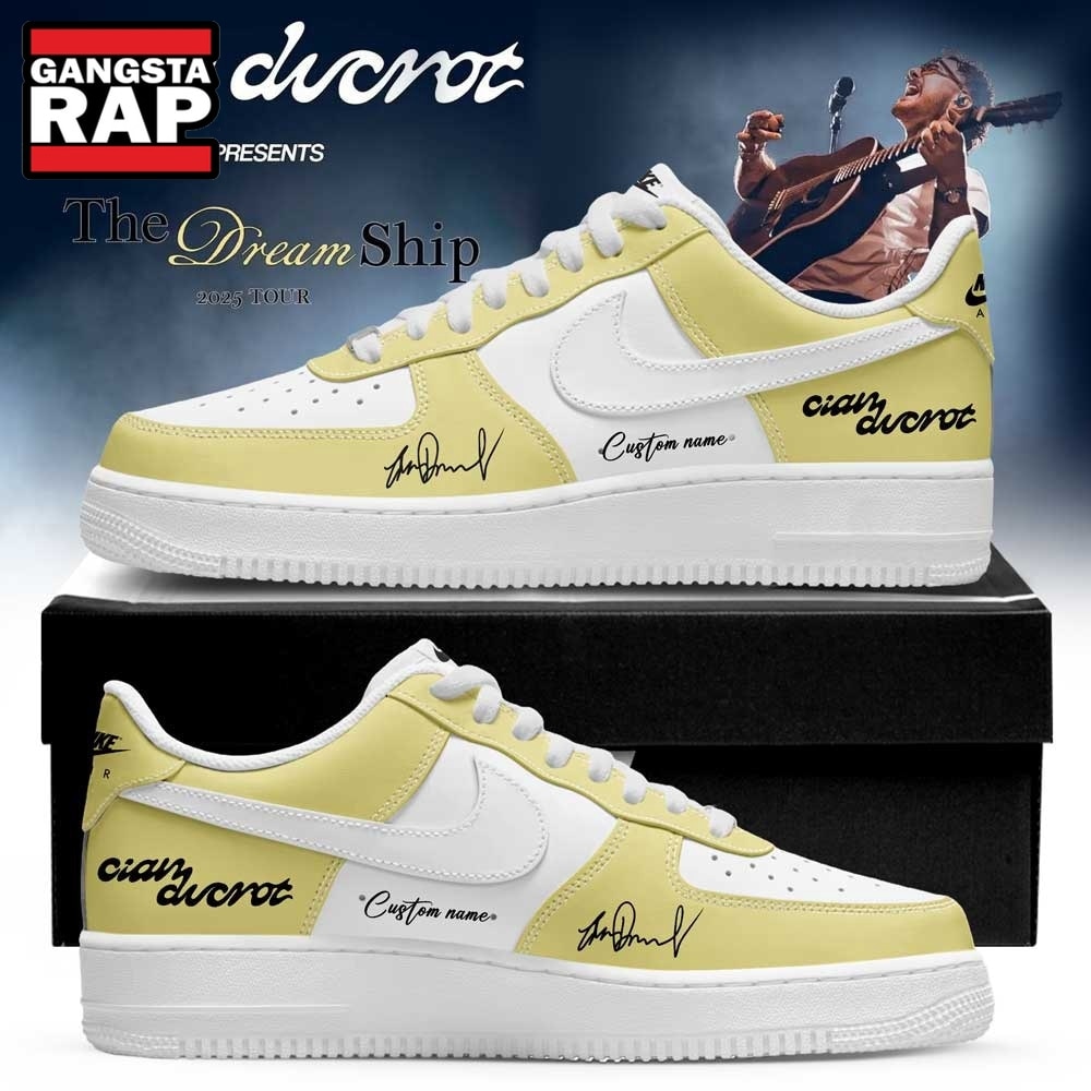 Cian Ducrot The Dream Ship Tour 2026 Signature Yellow Air Force 1 Shoes , Music Trending Shoes Cian Ducrot The Dream Ship Tour 2026 Signature Yellow Air Force 1 Shoes