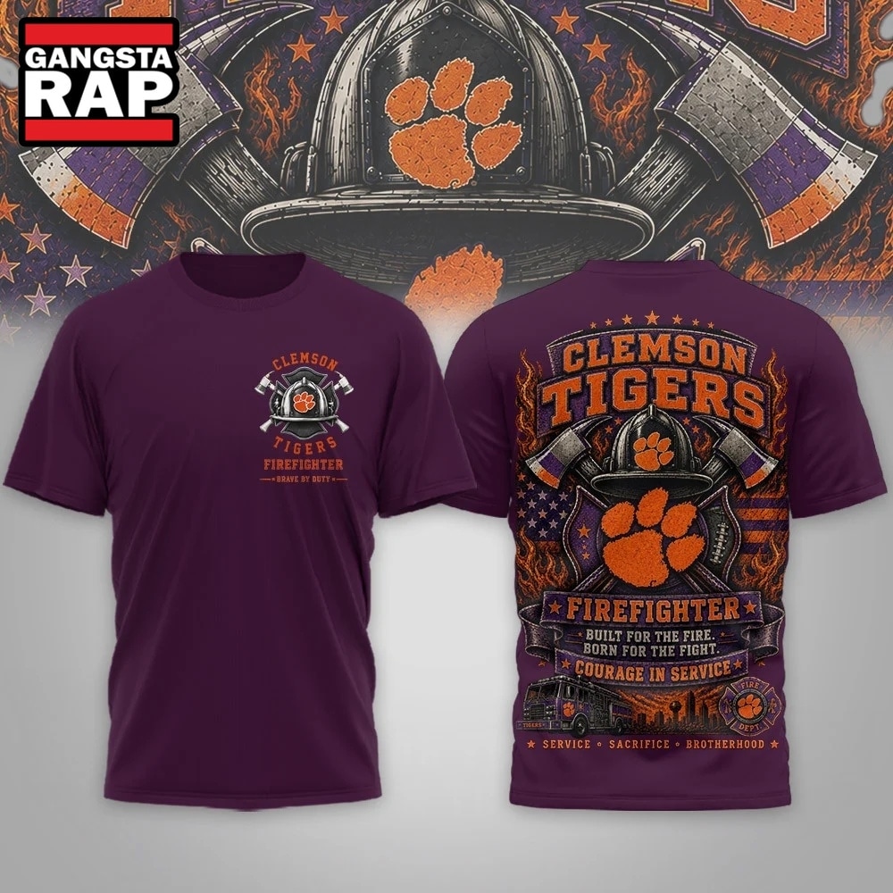 Clemson Tigers 2026 NCAA Firefighter Built for the Fire 3D Shirt , NCAA 3D Shirt Clemson Tigers 2026 Ncaa Firefighter Built For The Fire 3D Shirt