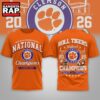 Clemson Tigers NCAA Road to Glory 2026 Football Champions 3D Shirt , NCAA 3D Shirt Clemson Tigers Ncaa Road TO Glory 2026 Football Champions 3D Shirt