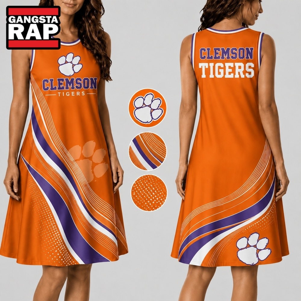 Clemson Tigers NCAA Team Pride Women's Sleeveless Dress, NCAA Women Dress Shirt Clemson Tigers Ncaa Team Pride Women S Sleeveless Dress