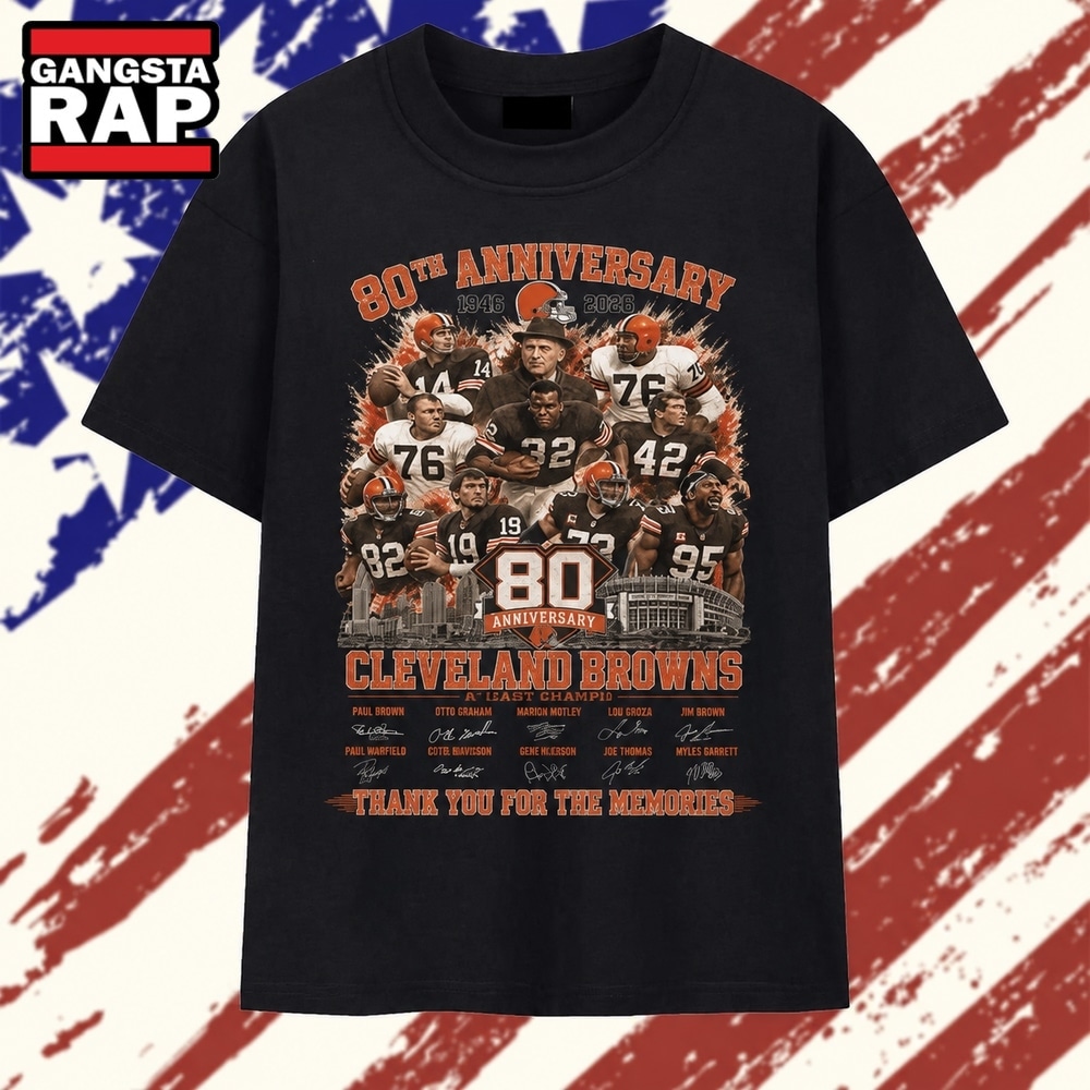 Cleveland Browns 80th Anniversary 1946 2026 Thank You For The Memories T Shirt , Vintage Trending Shirt Cleveland Browns 80th Anniversary 1946 2026 Thank You For The Memories T Shirt , Vintage Trending Shirt