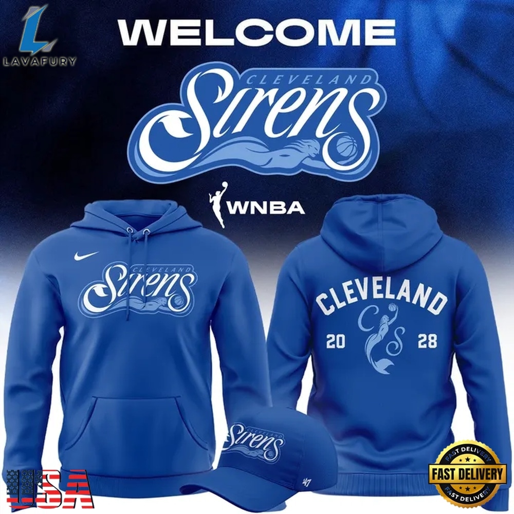 Cleveland Sirens 2028 WNBA Primary Logo Blue Hoodie