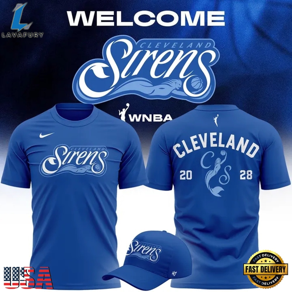 Cleveland Sirens 2028 WNBA Primary Logo Blue T Shirt