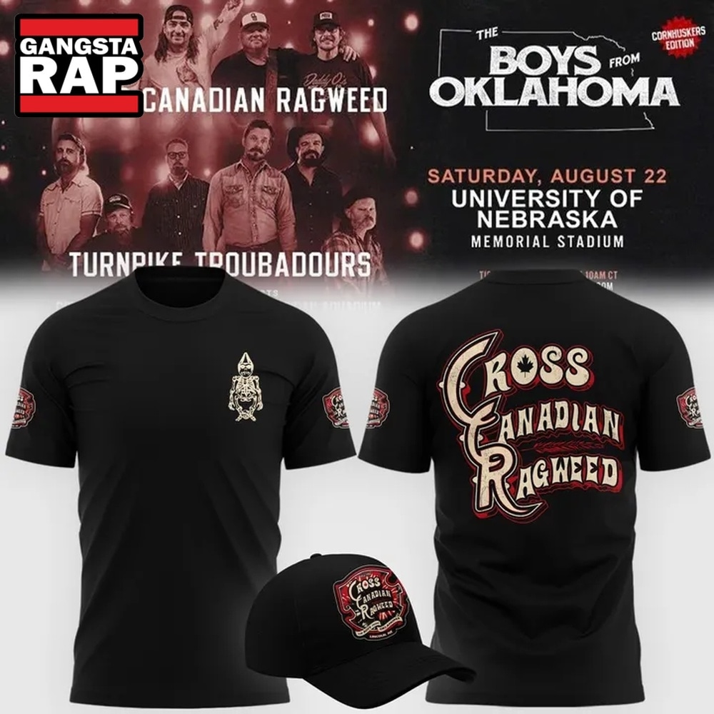 Cross Canadian Ragweed x Nebraska 2026 Blac T Shirt, Trending 3D Music Shirt Cross Canadian Ragweed x Nebraska 2026 Blac T Shirt, Trending 3D Music Shirt