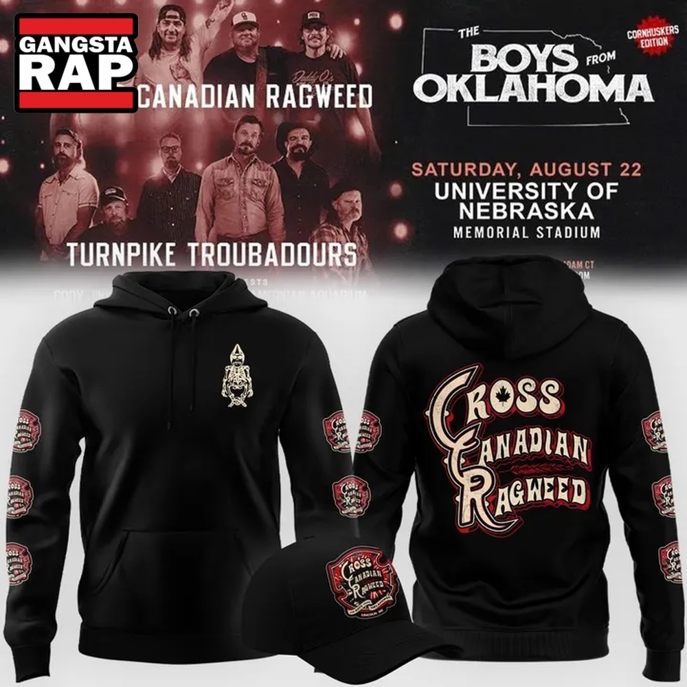 Cross Canadian Ragweed x Nebraska 2026 Black Hoodie, Trending 3D Music Shirt Cross Canadian Ragweed x Nebraska 2026 Black Hoodie, Trending 3D Music Shirt