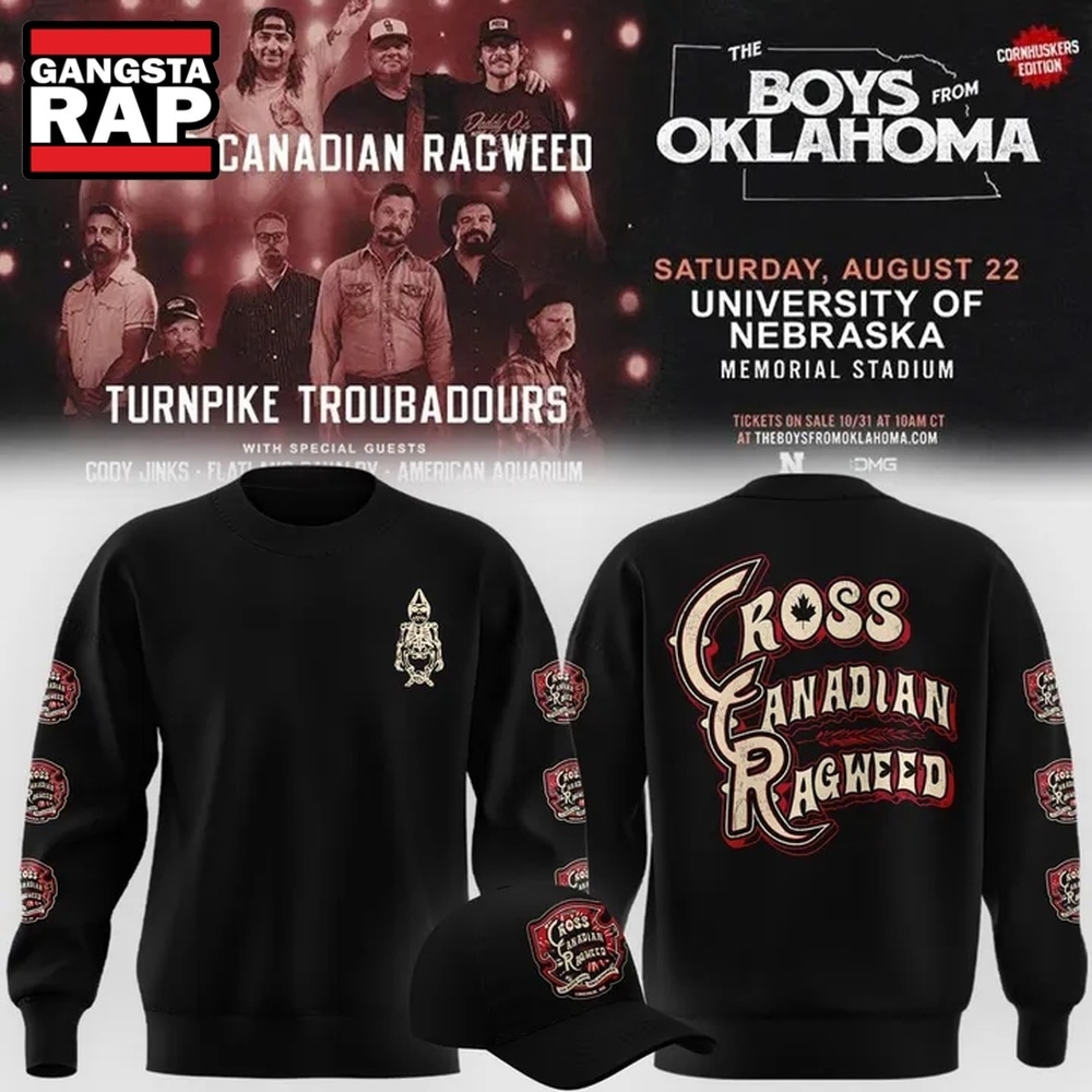 Cross Canadian Ragweed x Nebraska 2026 Black Sweatshirt, Trending 3D Music Shirt Cross Canadian Ragweed x Nebraska 2026 Black Sweatshirt, Trending 3D Music Shirt