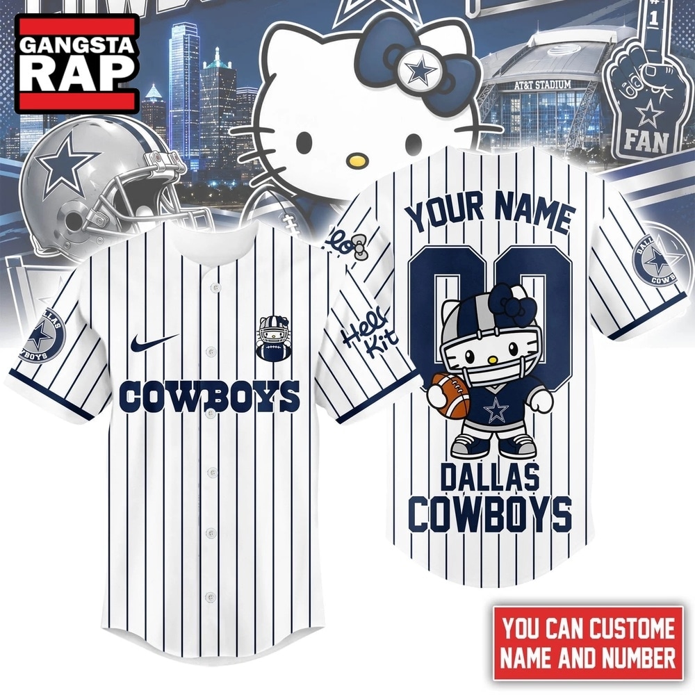 Dallas Cowboys NFL Kitty Game Day Custom Baseball Jersey Shirt , NFL Baseball Jersey Dallas Cowboys NFL Kitty Game Day Custom Baseball Jersey Shirt , NFL Baseball Jersey