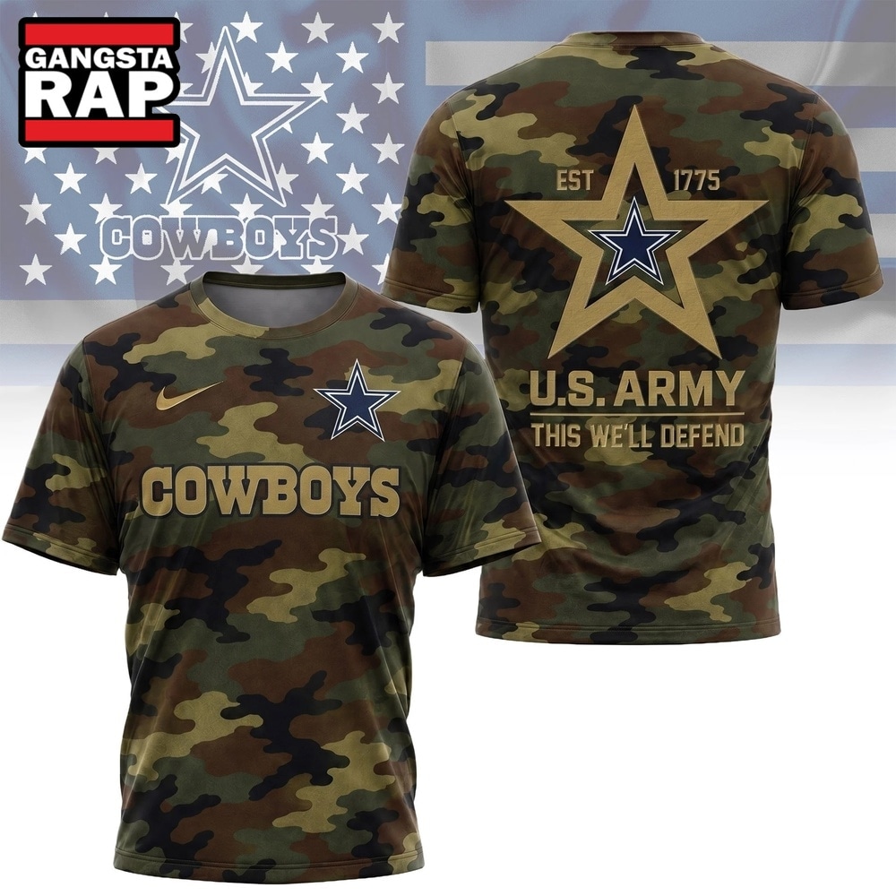 Dallas Cowboys NFL Veterans US Army Camo New Design 3D Shirt , Football New Design Shirt Dallas Cowboys Nfl Veterans US Army Camo New Design 3D Shirt