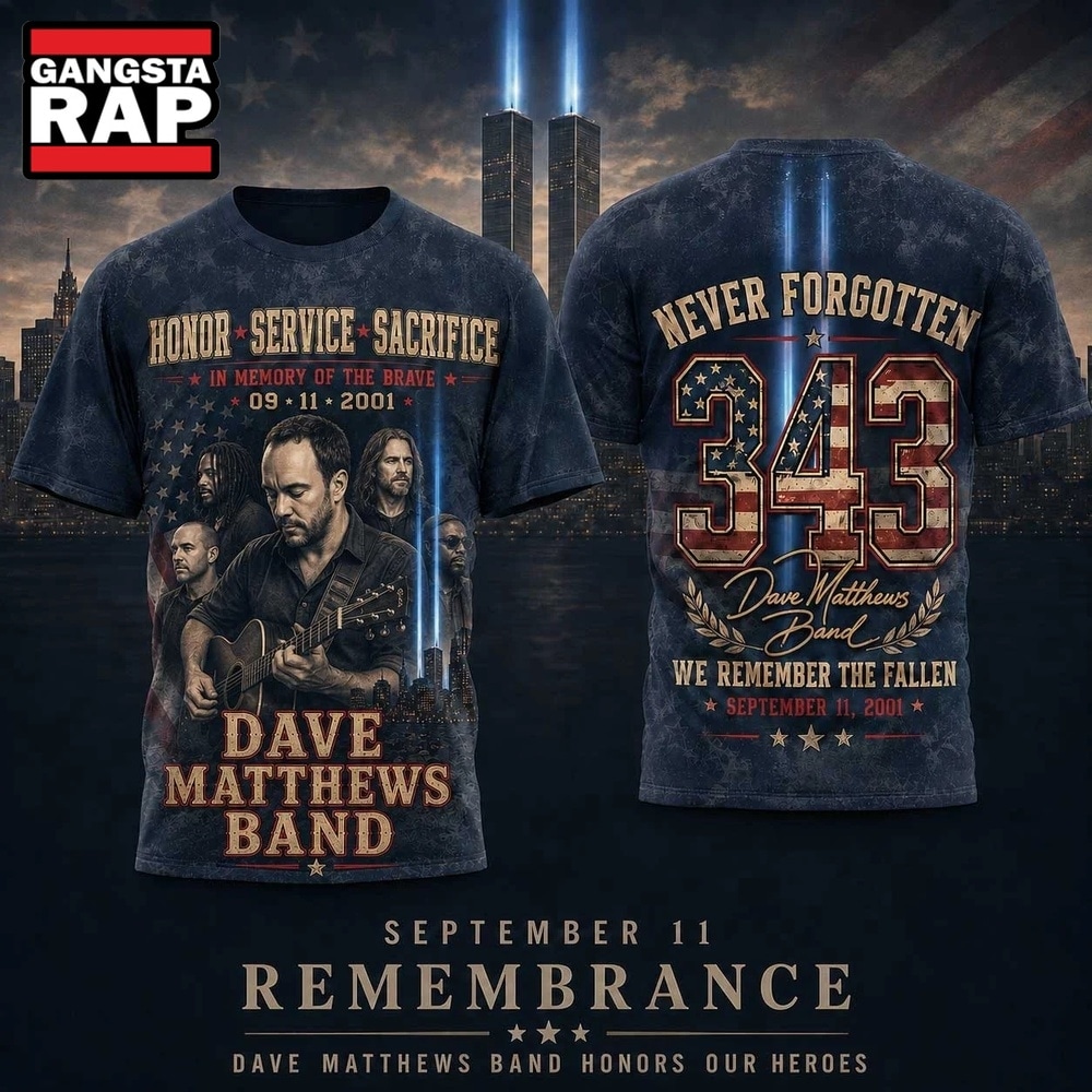 Dave Matthews Band September 11 343 Tribute Twin Towers Remembrance 3D Shirt, Trending 3D Music Shirt Dave Matthews Band September 11 343 Tribute Twin Towers Remembrance 3D Shirt, Trending 3D Music Shirt