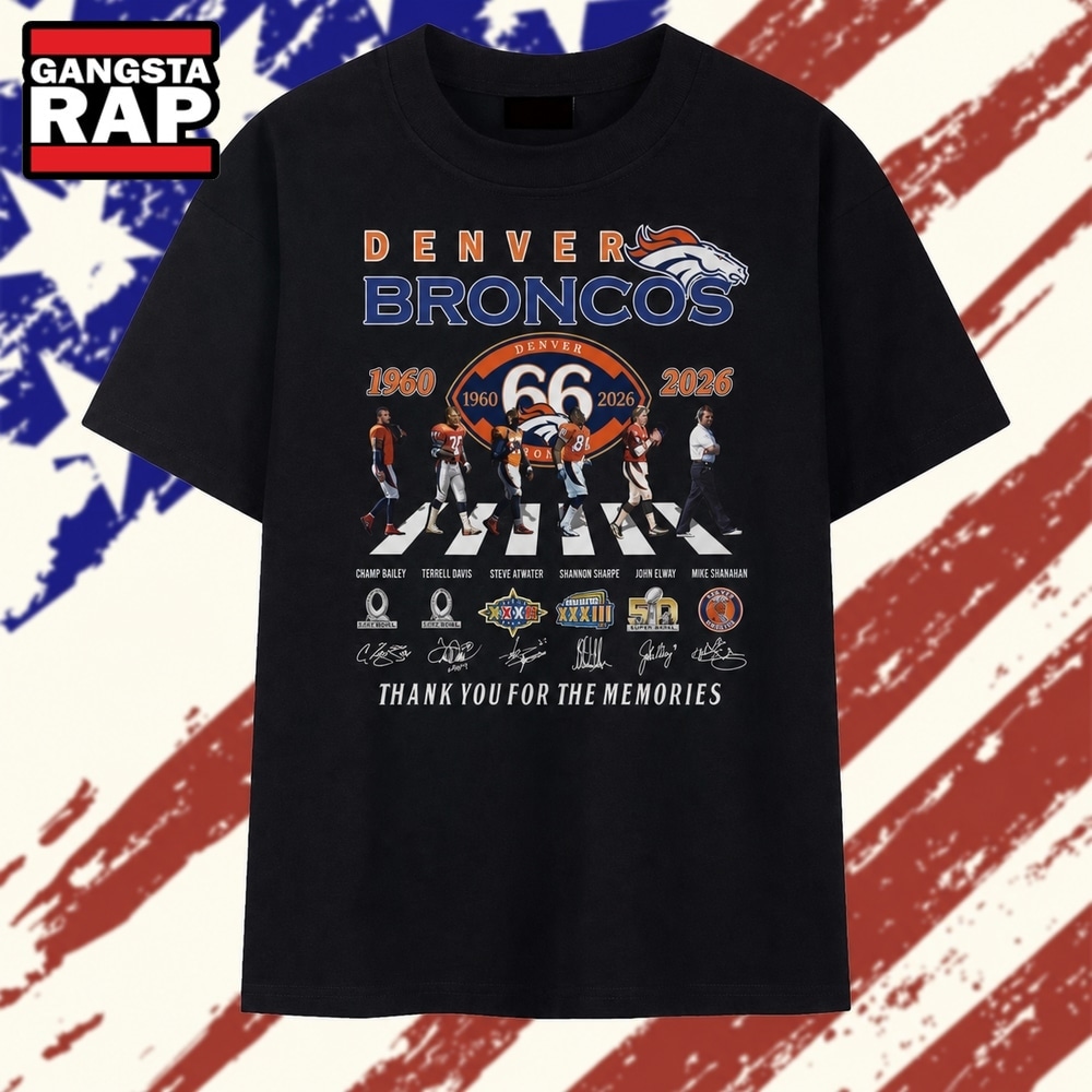 Denver Broncos 66th Anniversary 1960 2026 Legends Signatures T Shirt, Trending 2D Shirt Denver Broncos 66th Anniversary 1960 2026 Legends Signatures T Shirt, Trending 2D Shirt