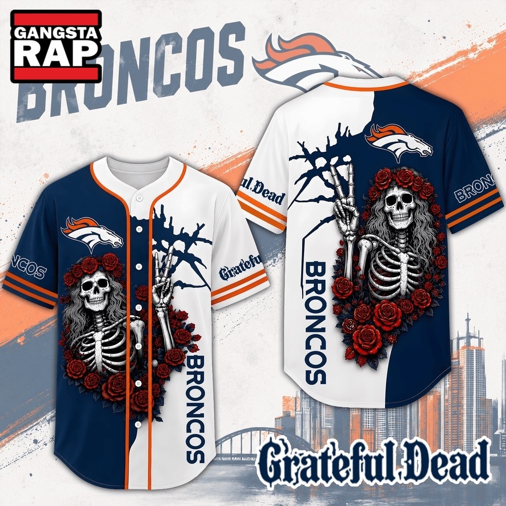 Denver Broncos NFL Game Day Grateful Dead Baseball Jersey Shirt, NFL Baseball Jersey Denver Broncos Nfl Game Day Grateful Dead Baseball Jersey Shirt