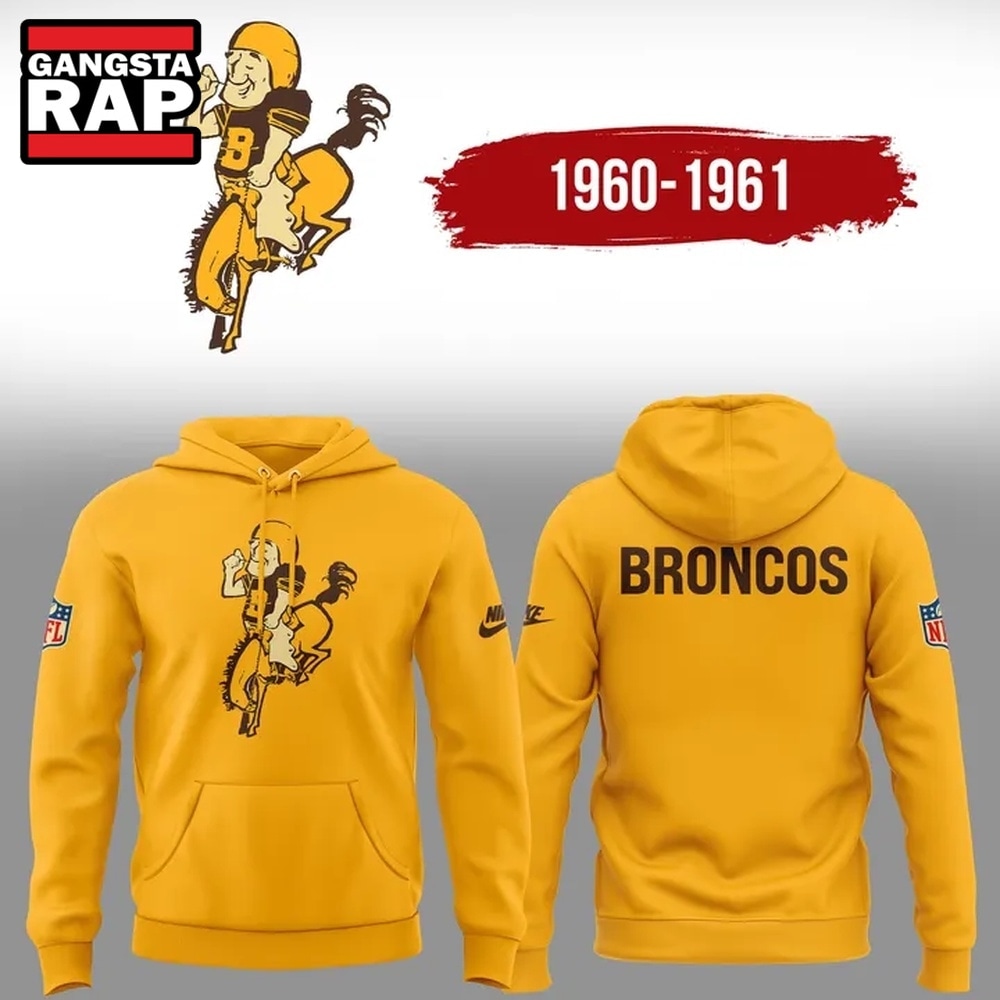 Denver Broncos Throwback 1960 Limited Edition Yellow Hoodie Shirt, Trending Design Shirt Denver Broncos Throwback 1960 Limited Edition Yellow Hoodie Shirt, Trending Design Shirt