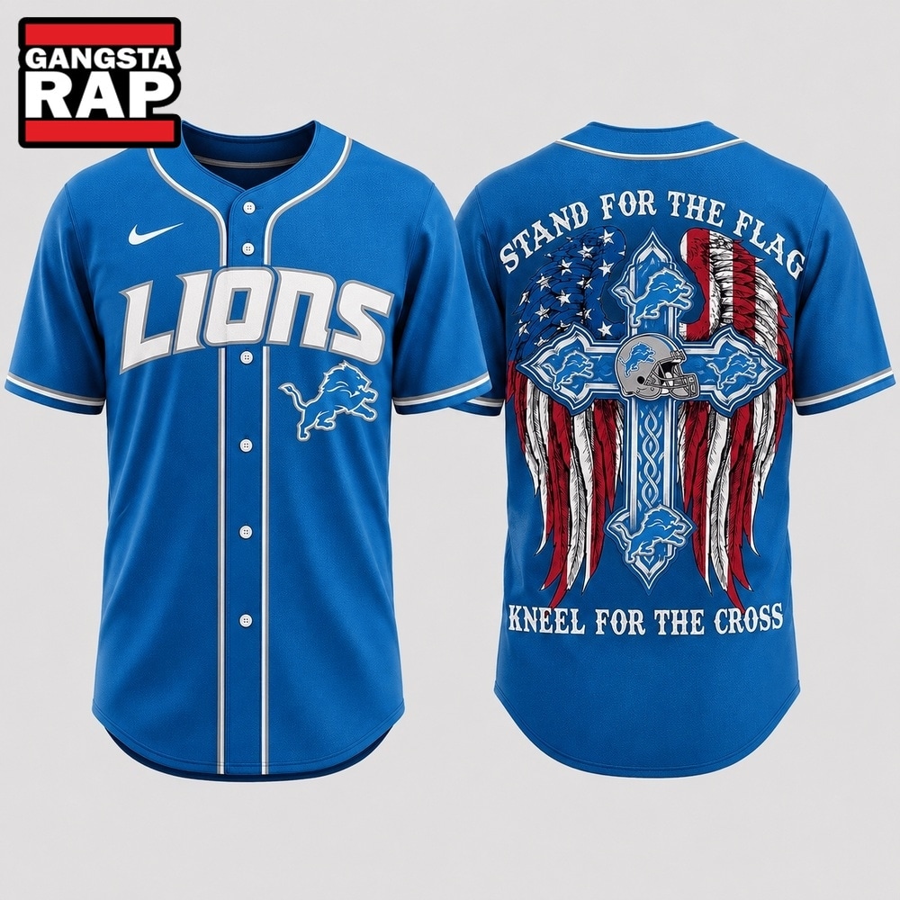 Detroit Lions NFL Stand For The Flag Kneel For The Cross Baseball Jersey Shirt , NFL Baseball Jersey Detroit Lions NFL Stand For The Flag Kneel For The Cross Baseball Jersey Shirt , NFL Baseball Jersey