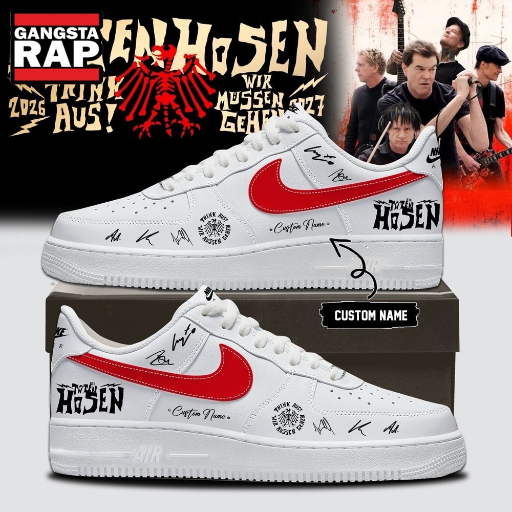 Die Toten Hosen Trink Aus Wir Müssen Gehen Tour 2026 27 White Air Force 1 Shoes , Music Trending Shoes Die Toten Hosen Trink Aus Wir Mussen Gehen Tour 2026 27 White Air Force 1 Shoes