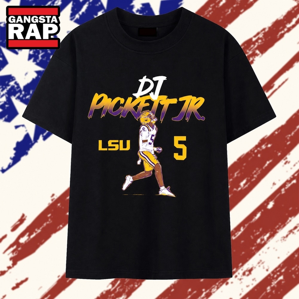 DJ Pickett Jr. 5 LSU Tigers Football Pose T Shirt, Trending 2D Shirt DJ Pickett Jr. 5 LSU Tigers Football Pose T Shirt, Trending 2D Shirt