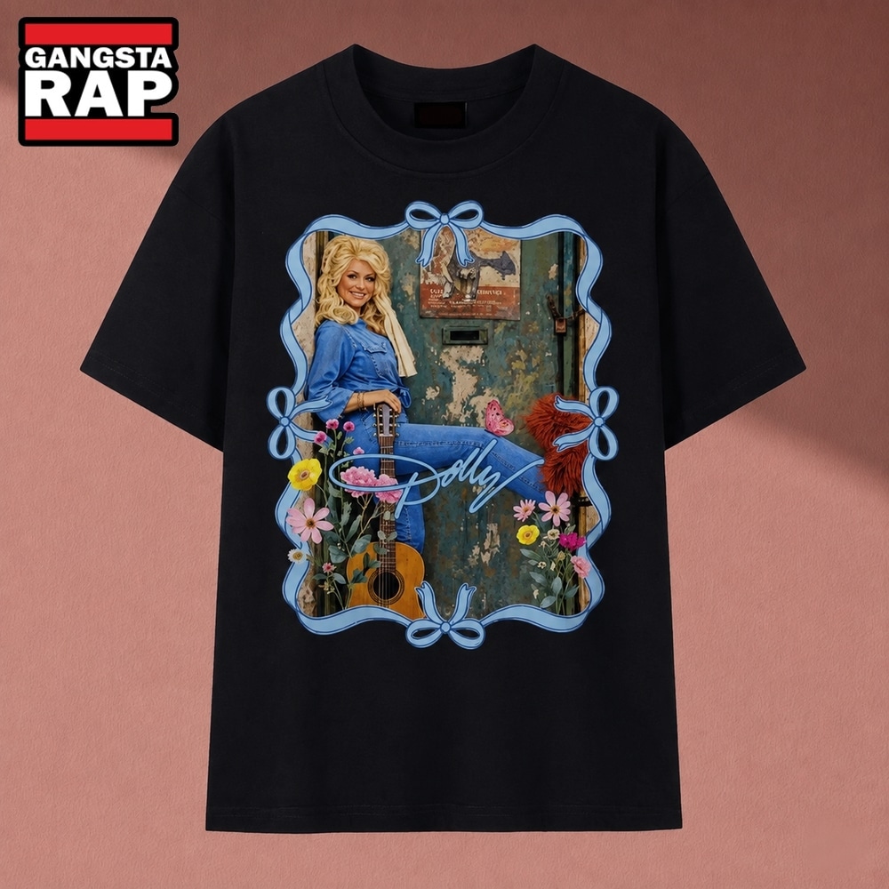 Dolly Parton Country Music Floral Ribbon Frame Vintage Graphic T Shirt, Music 2D Shirt Dolly Parton Country Music Floral Ribbon Frame Vintage Graphic T Shirt, Music 2D Shirt