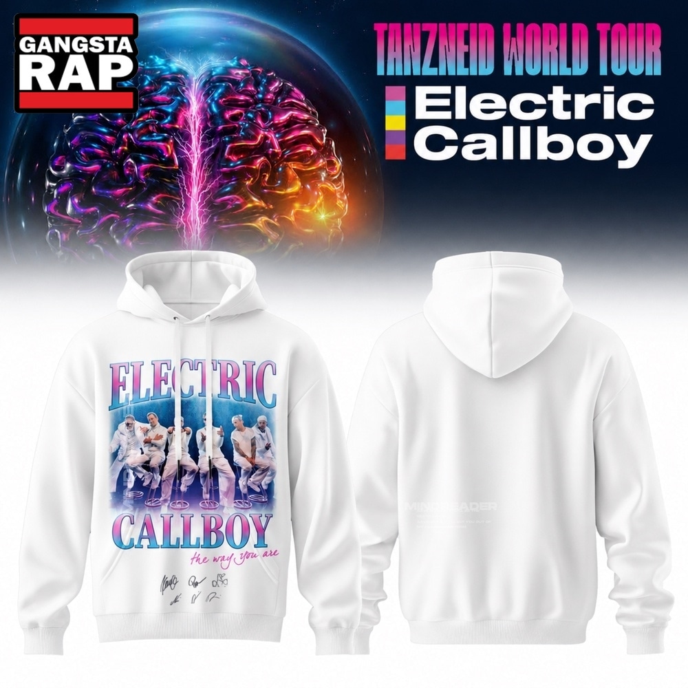 Electric Callboy Tanzneid World Tour 2026 Signature White Hoodie, Trending 3D Music Shirt Electric Callboy Tanzneid World Tour 2026 Signature White Hoodie, Trending 3D Music Shirt